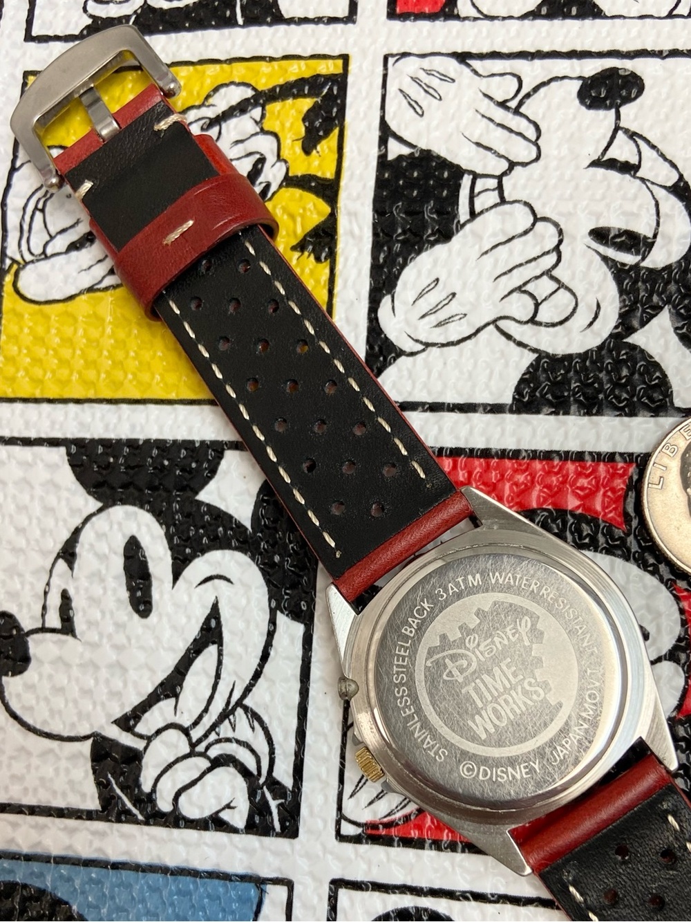 Vintage Disney Time Works Mickey Mouse Watch with Backlight and Rotating Bezel - Picture 15 of 16